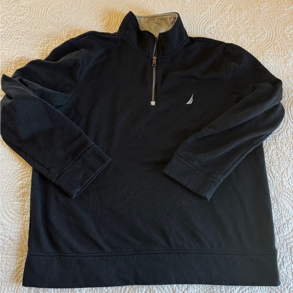Nautica Black Quarter Zip Up Sweater size large - Picture 1 of 4